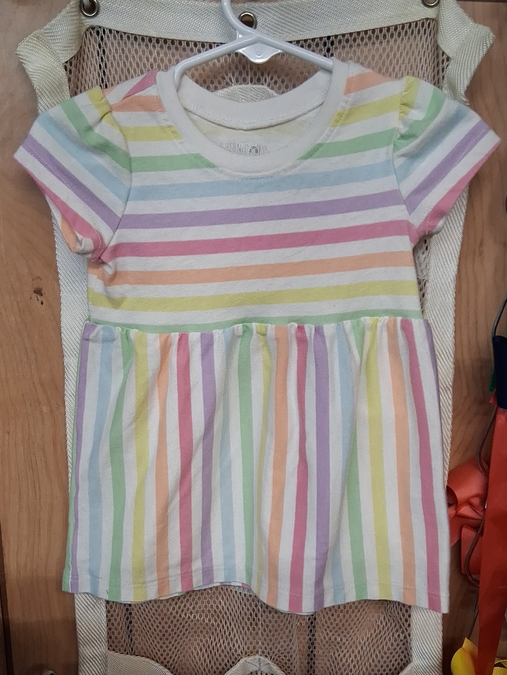 Garanimals Pastel Rainbow Stripe Short Sleeve Top